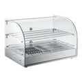 Vitrine chauffante professionnelle, 45 L, 90 °C, 800 W, acier inoxydable, 2 portes
