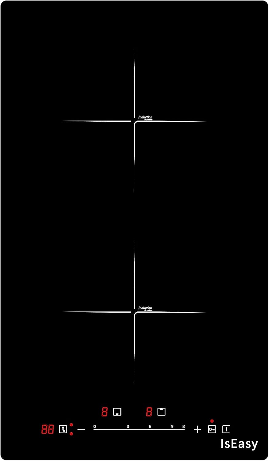 Table de cuisson, 29 cm, 2200 W, verre, induction, encastrable, IsEasy