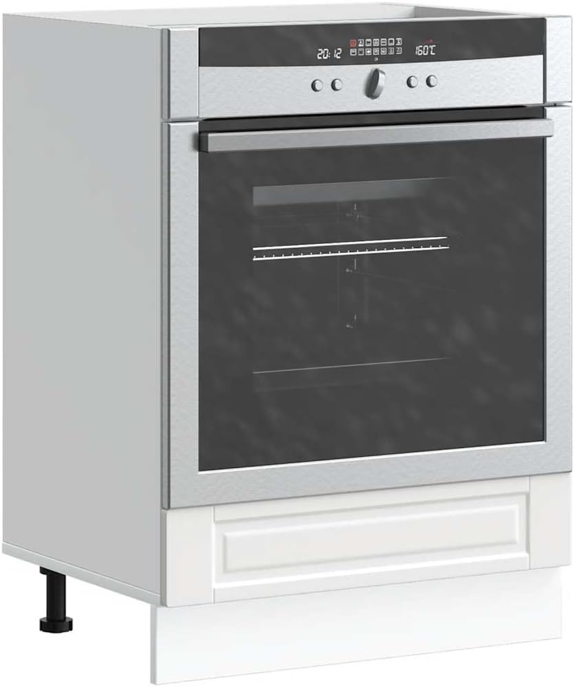 Meuble pour four et micro-ondes, 60 × 46 × 81,5 cm, réglable, bois, blanc, pour la cuisine, GeenYuu