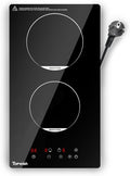 Table de cuisson, 180 mm, 1800 W, induction, 2 feux, TOPWISH