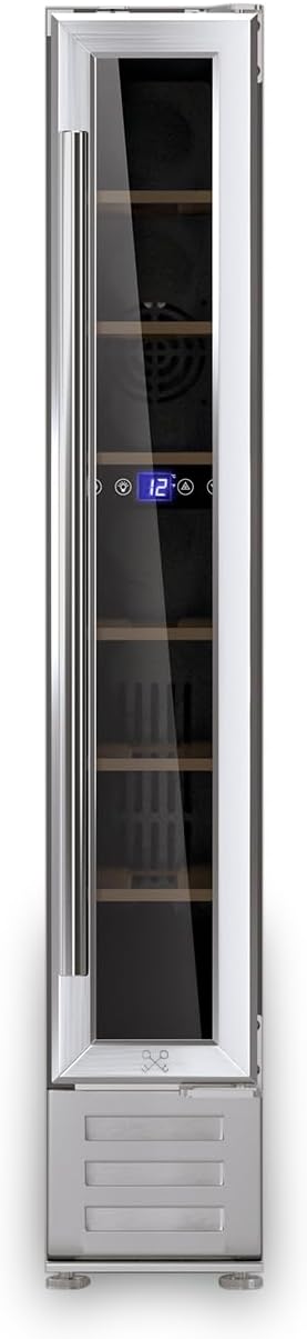 Cave à vin CAVSE7, 22 L, 5 °C, 22 °C, avec éclairage LED, réglable, acier inoxydable, encastrable, 7 bouteilles, LES PETITS CHAMPS