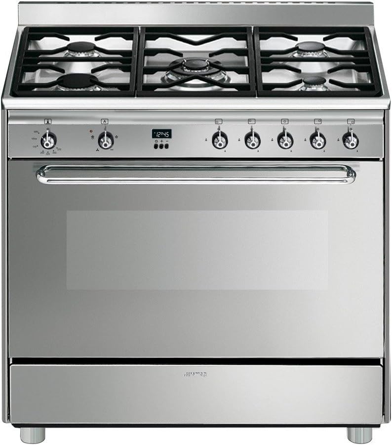 Smeg SCD90GVX ensemble four et plaque de cuisson, acier inoxydable