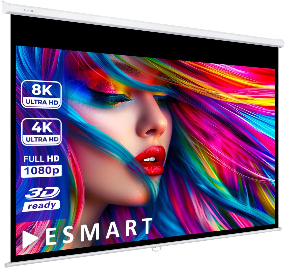 Écran de projection, 332 × 187 cm, commande intelligente, blanc, ESMART