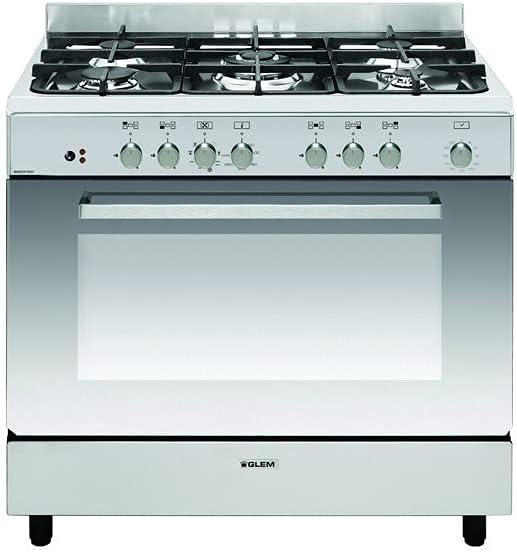 Cuisinière GE960CVIX2, 104 L, acier inoxydable, 5 feux, GLEM