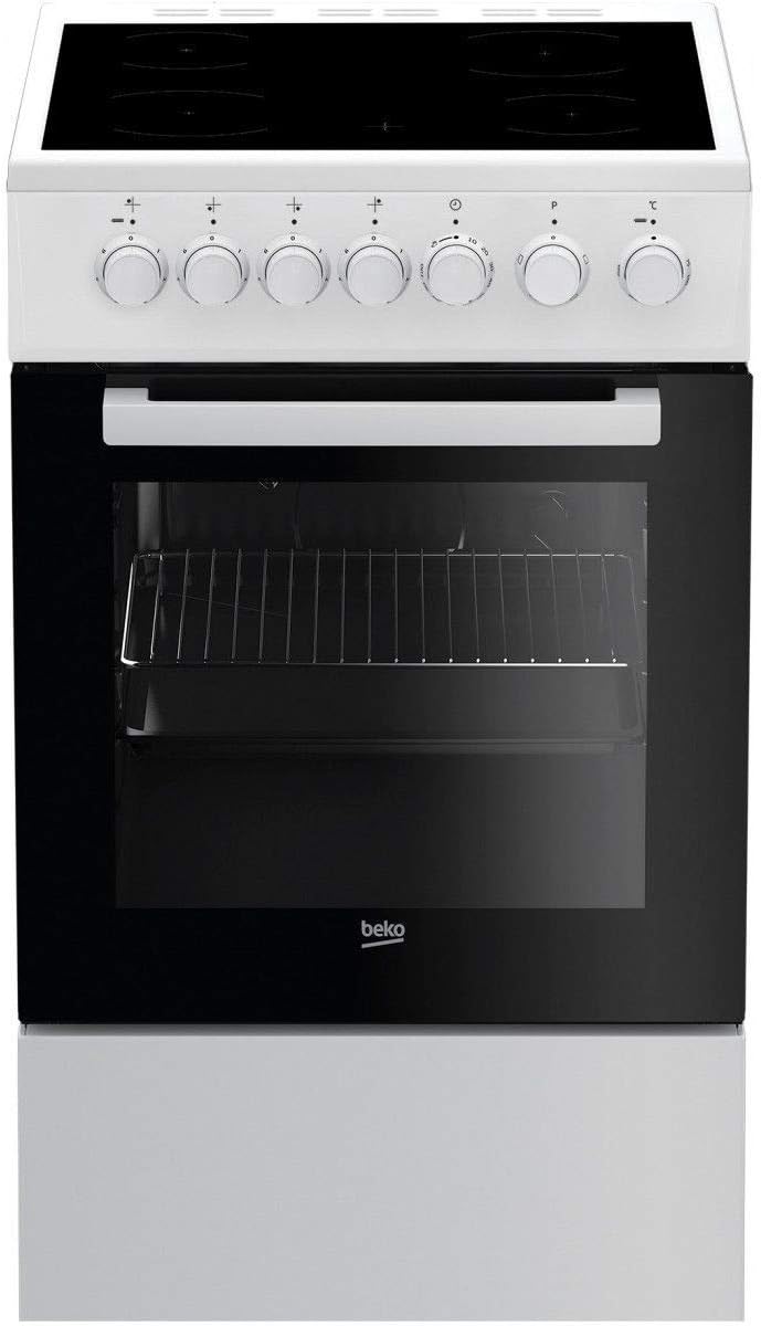 Beko FSS57100GW cuisinière, 50 cm, 60 L, blanc, vitrocéramique, 4 feux