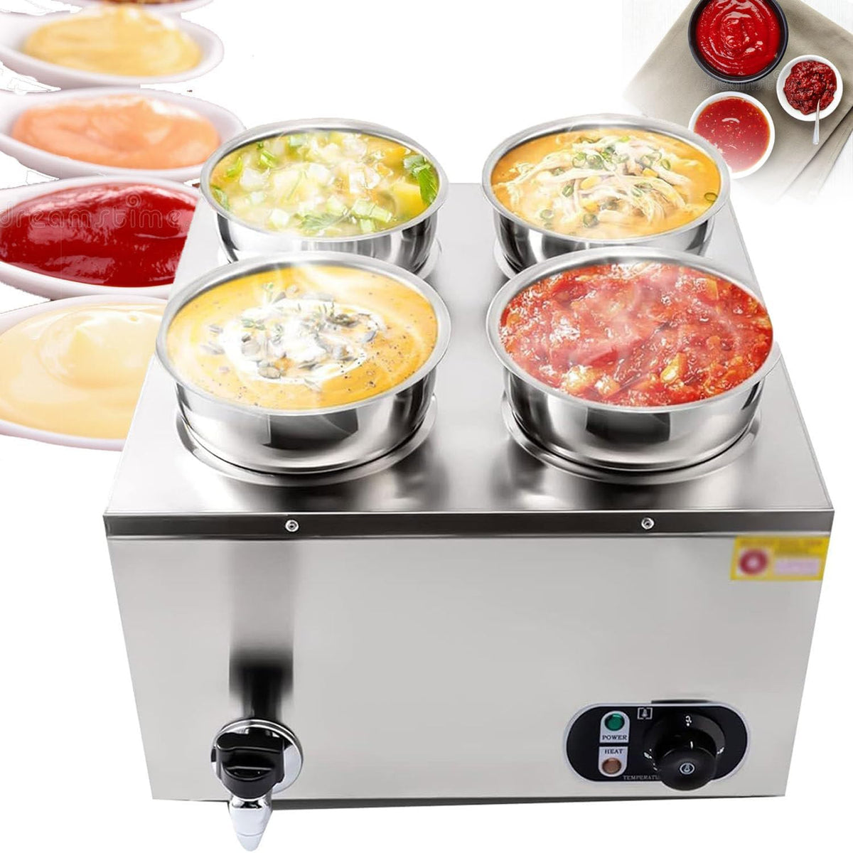 Chauffe-plats, 1500 W, 30–85 °C, réglable, acier inoxydable, YXYLJOZ