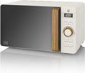 Four à micro-ondes, 270 mm, 20 L, 800 W, bois, blanc, 6 niveaux, Swan
