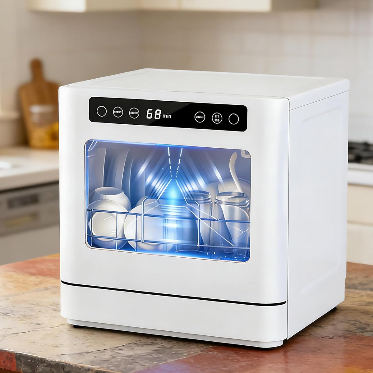 Lave-vaisselle C/167, 43 cm, 75 °C, 5 programmes, QIUNAOZI
