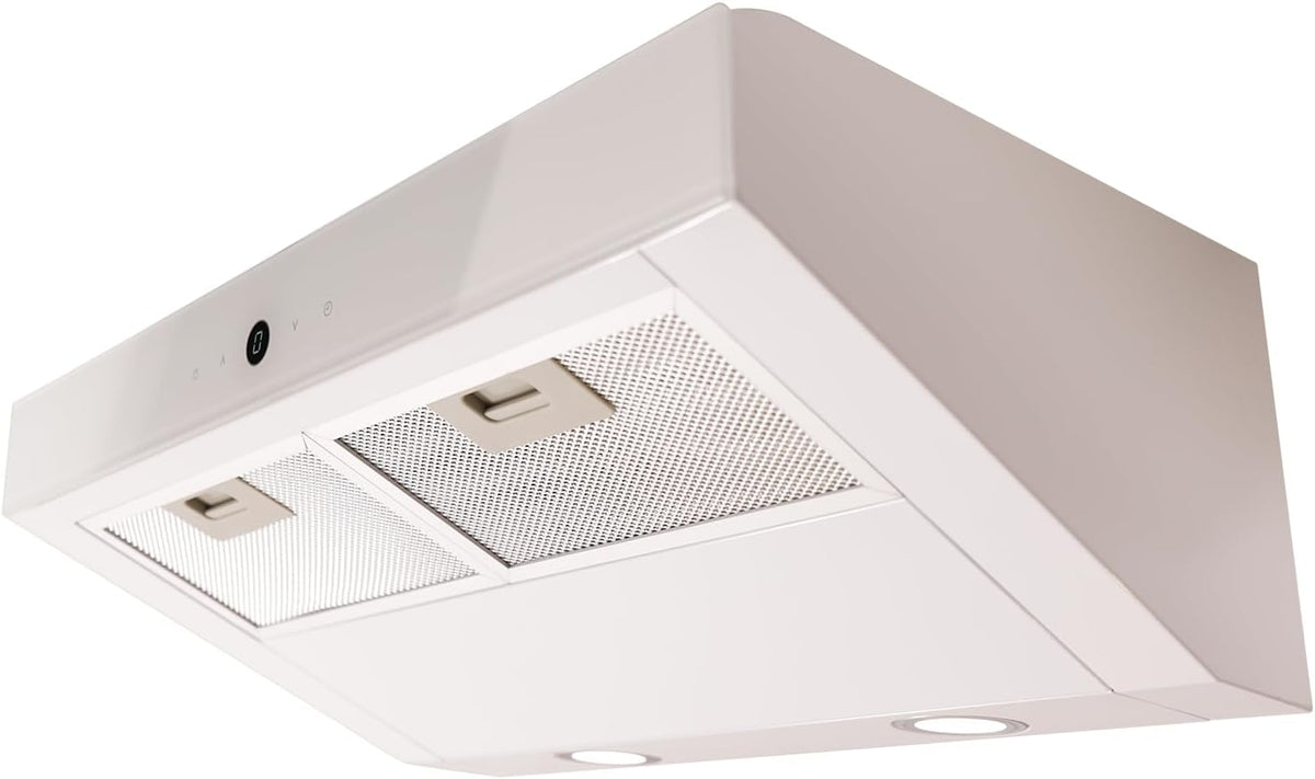 Hotte aspirante CH12060W, 60 cm, 55–64 dB, acier inoxydable, blanc, encastrable, Respekta
