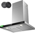 Hotte aspirante TR60SS, 60 cm, 881 m³/h, acier inoxydable, argent, 4 vitesses, GASLAND