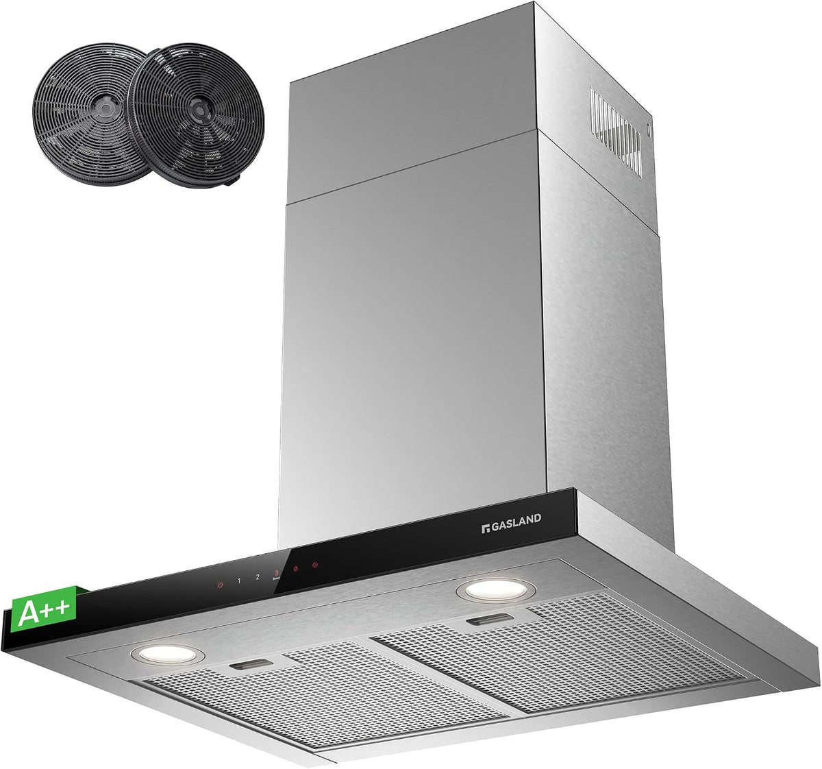 Hotte aspirante TR60SS, 60 cm, 881 m³/h, acier inoxydable, argent, 4 vitesses, GASLAND