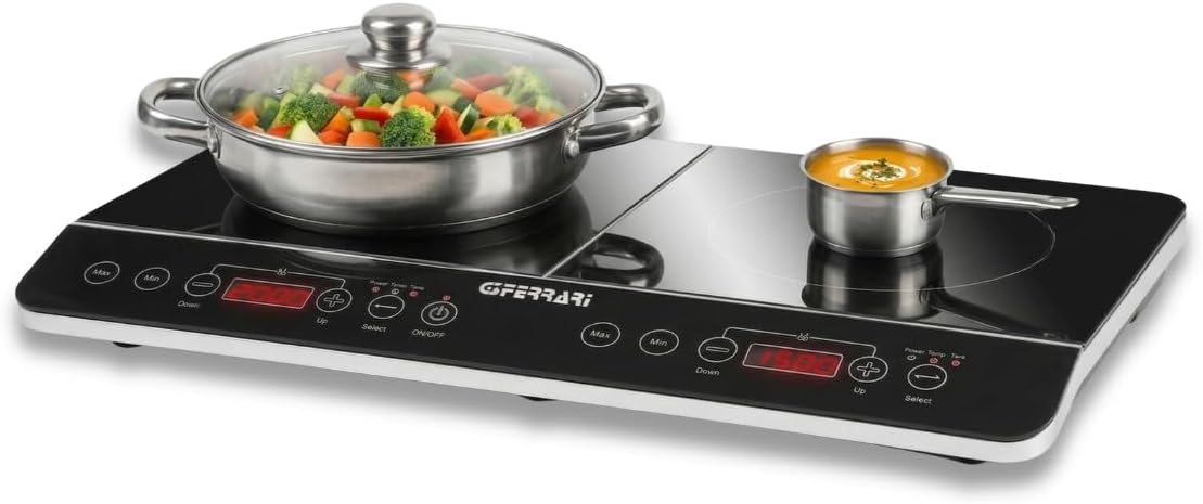 Table de cuisson G10047, 60,3 × 6,5 × 36,3 cm, 2000 W, verre, noir, induction, G3 Ferrari