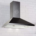 Hotte aspirante, 50 cm, 1000 m³/h, avec éclairage LED, métal, noir, 3 vitesses, Gurari
