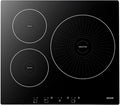 Table de cuisson, 59 cm, 6200 W, avec éclairage LED, induction, encastrable, électrique, vitrocéramique, 3 feux, pour la cuisine, VEVOR
