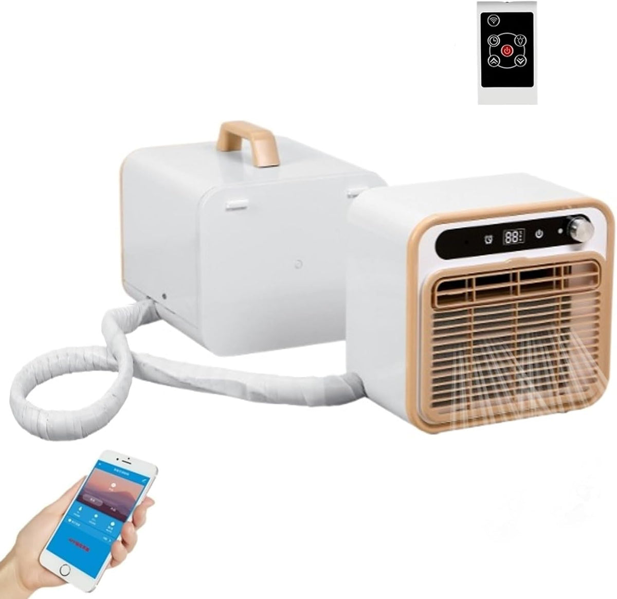 Climatiseur portable, 170 × 288 × 272 mm, 5000 BTU, 500 W, 40 dB, avec Wi-Fi, pour la chambre