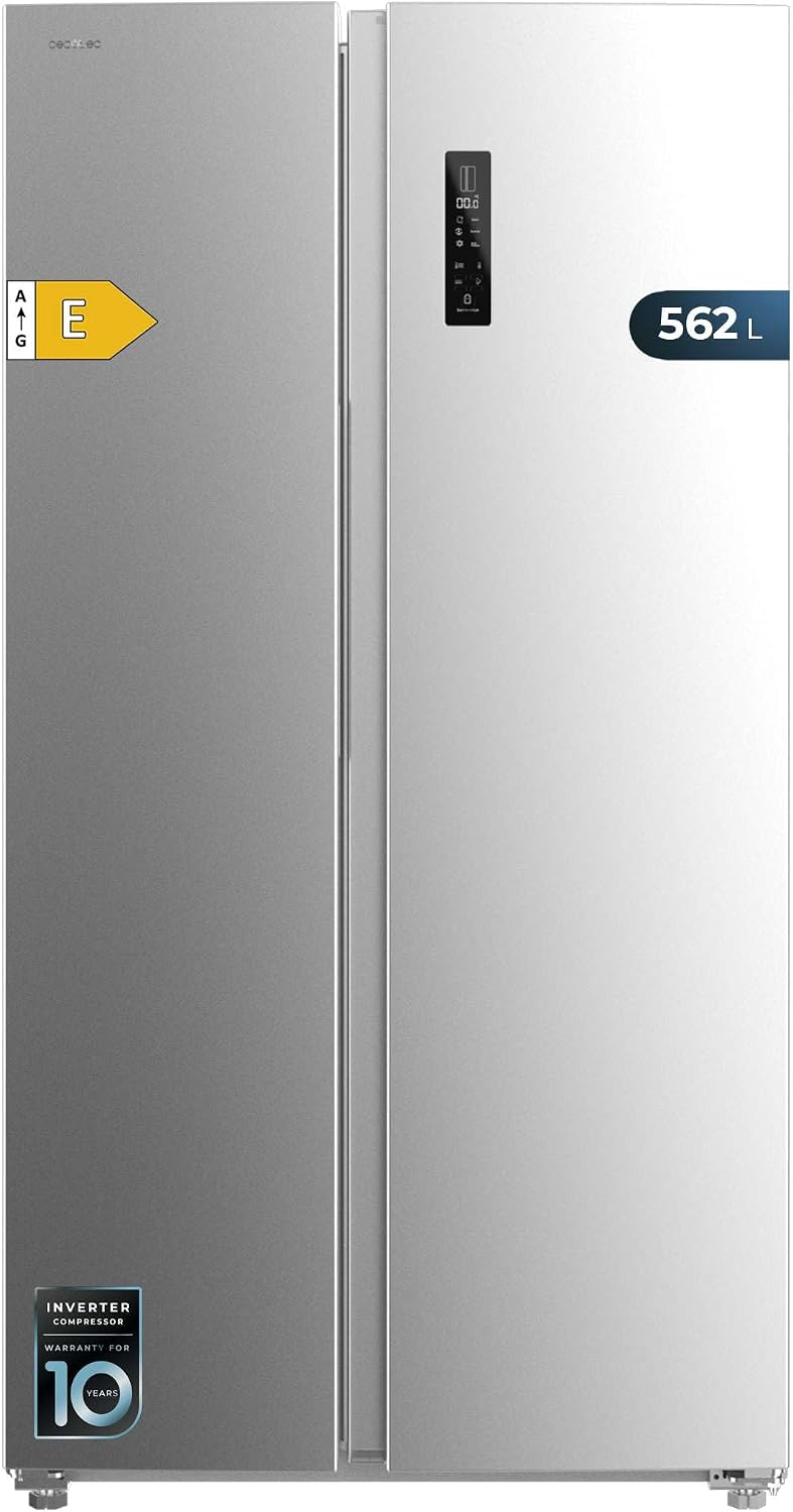 Cecotec SBS 562 réfrigérateur, 91,2 × 70,4 × 177 cm, 562 L, No Frost, acier inoxydable