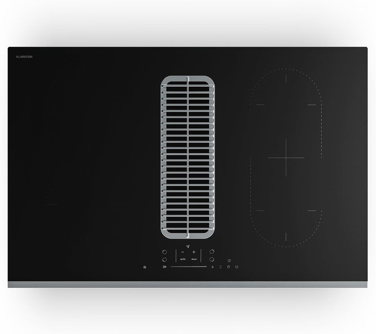 Klarstein table de cuisson, 80 cm, 8400 W, verre, noir, induction, 4 zones