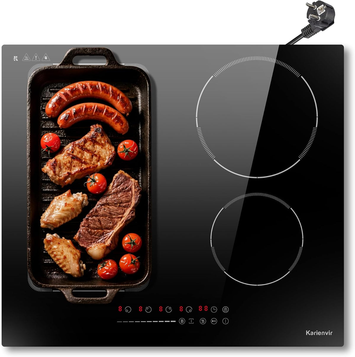 Table de cuisson, 60 cm, induction, 4 feux, Karienvir